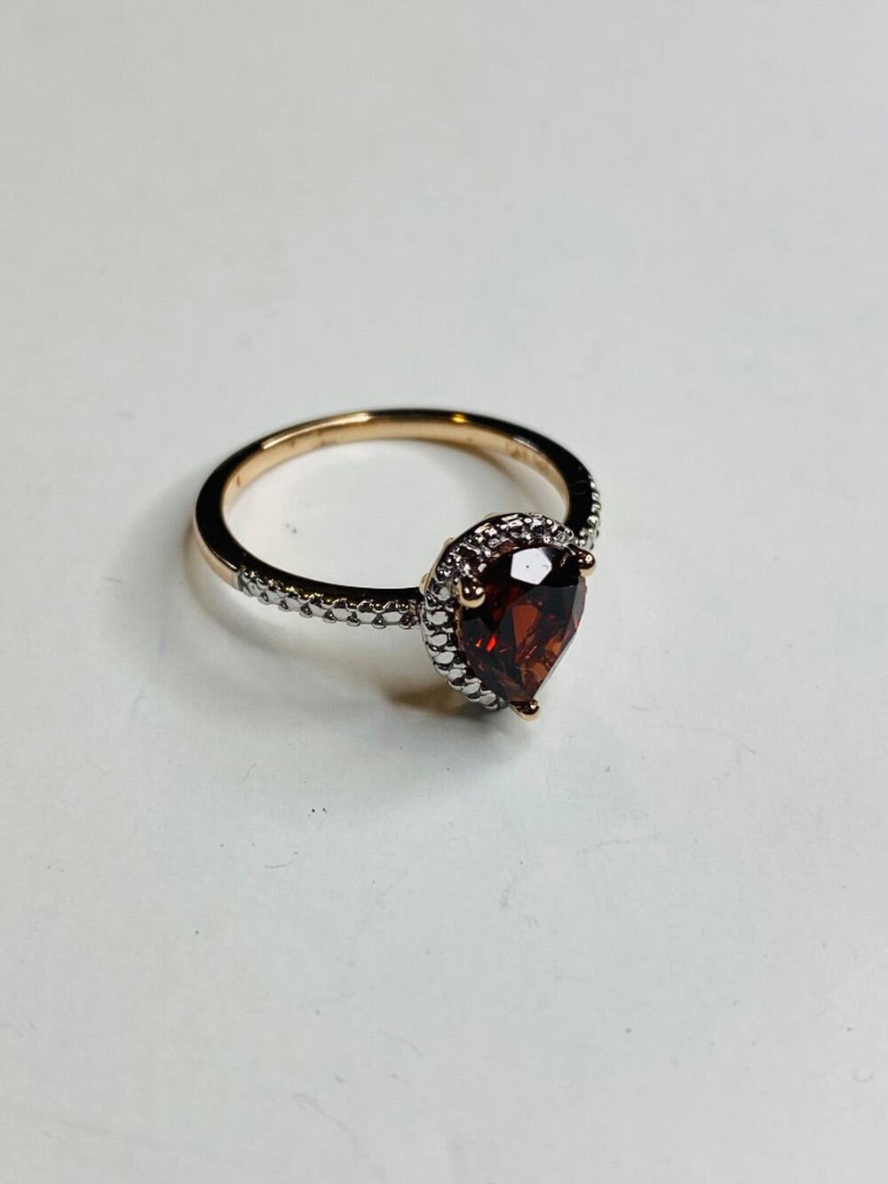 Vintage Size 6.25‎ Gold Plated Sterling Silver Lab Created Red Garnet Ring